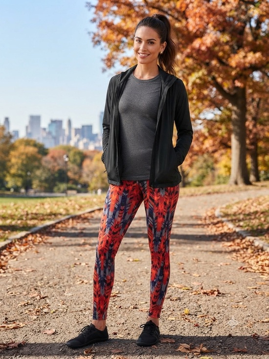 LuLaRoe Pants - LuLaRoe Red & Navy Chevron Print Leggings. Euc